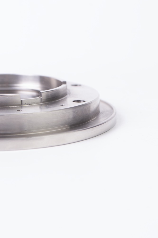CNC machined stainless steel part with a deburr finish