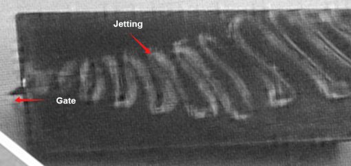 Jetting defect in injection molded parts