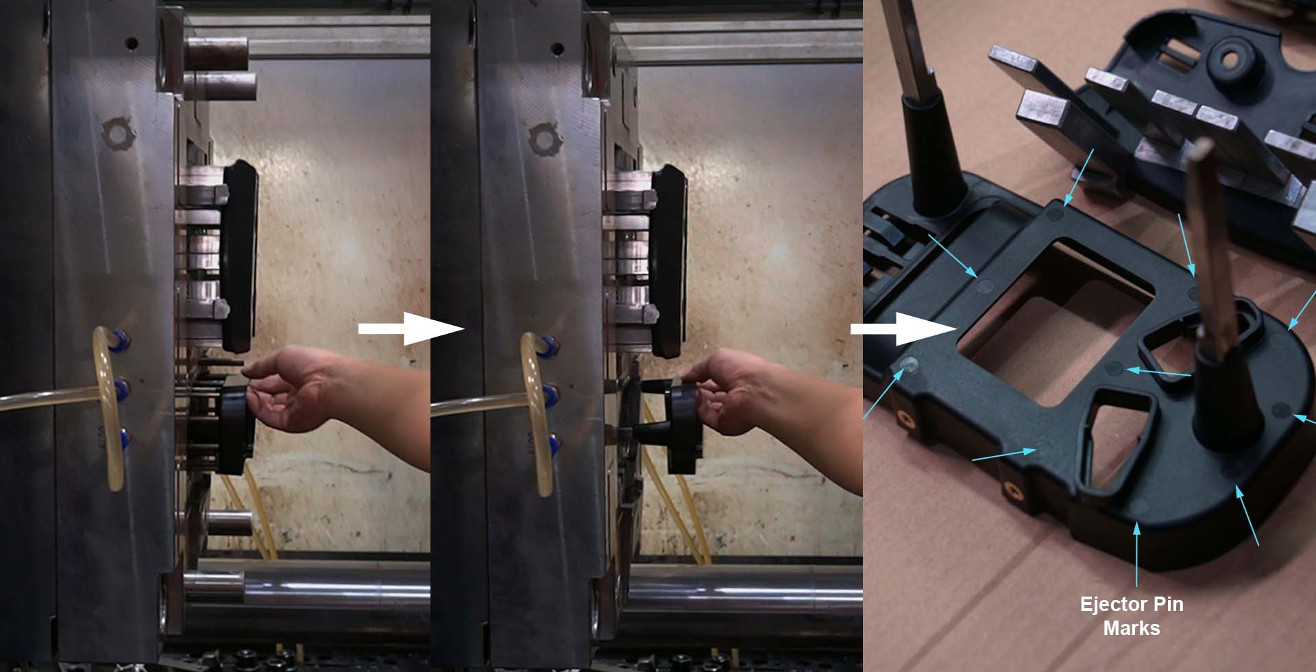Ejector Pin Marks in Injection Molded Parts